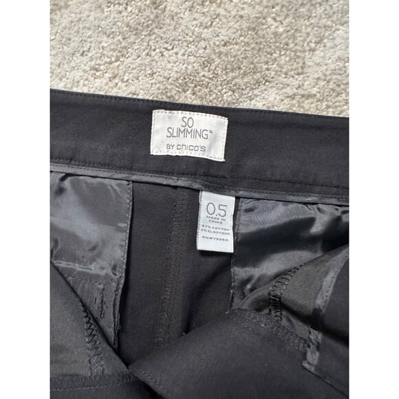 So Slimming By Chico's Dress Cuffed Capris Stretch Pants Black Size 0.5 US 6 - Picture 5 of 6